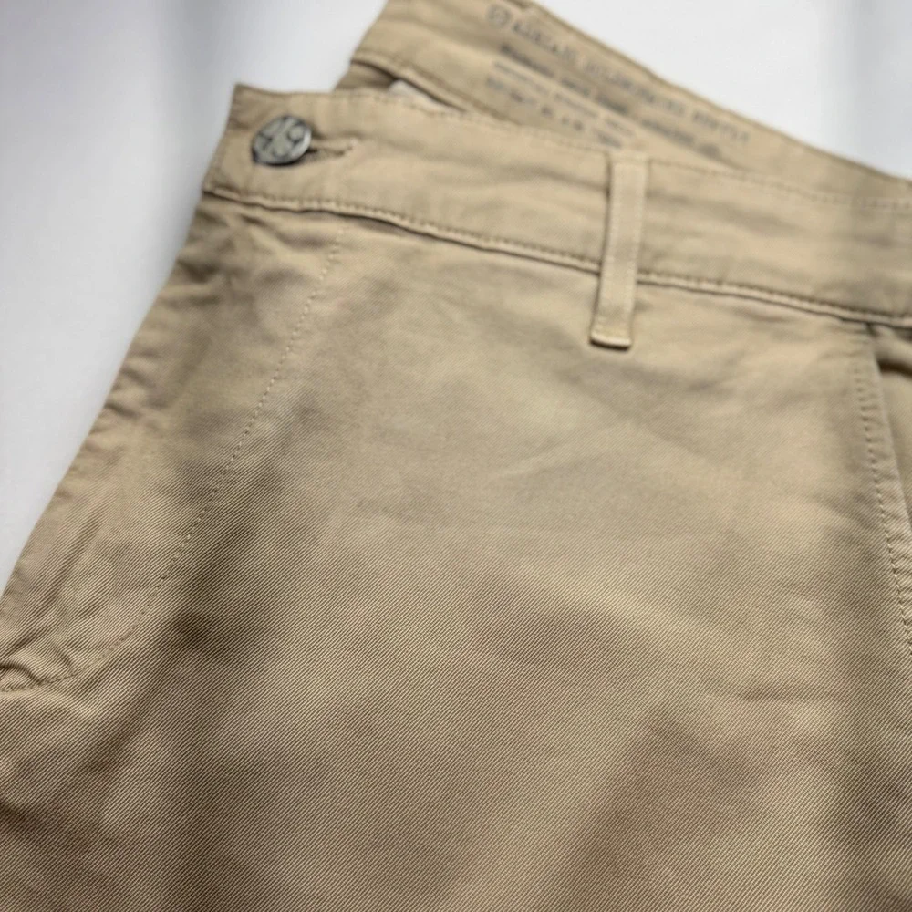 AG Adriano Goldschmied Supply Khaki Straight Leg Essential Stretch Twill Pant 36